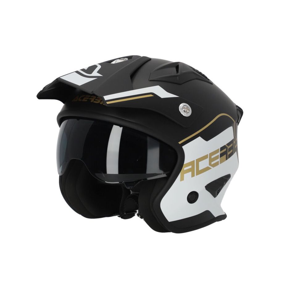 Casco Motocicleta Jet ACERBIS Aria 22-06 Blanco/Negro/Oro, Talla L